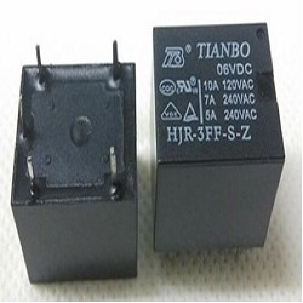 RELE RELAY BOBINA 6V (100E); 10A 240V 1INV. HJR3FF-6V