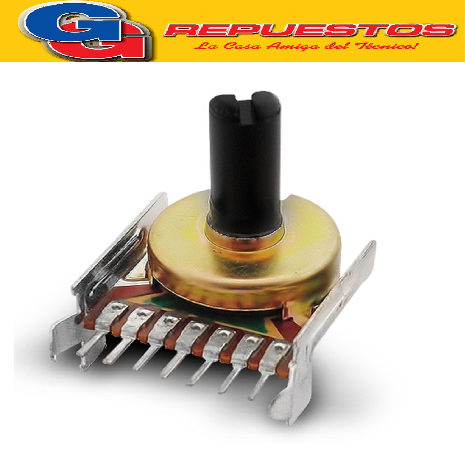 POTENCIOMETRO JUMBO STEREO 100K 7 CONTACTOS AIWA PARA CHASIS B100K LINEAL