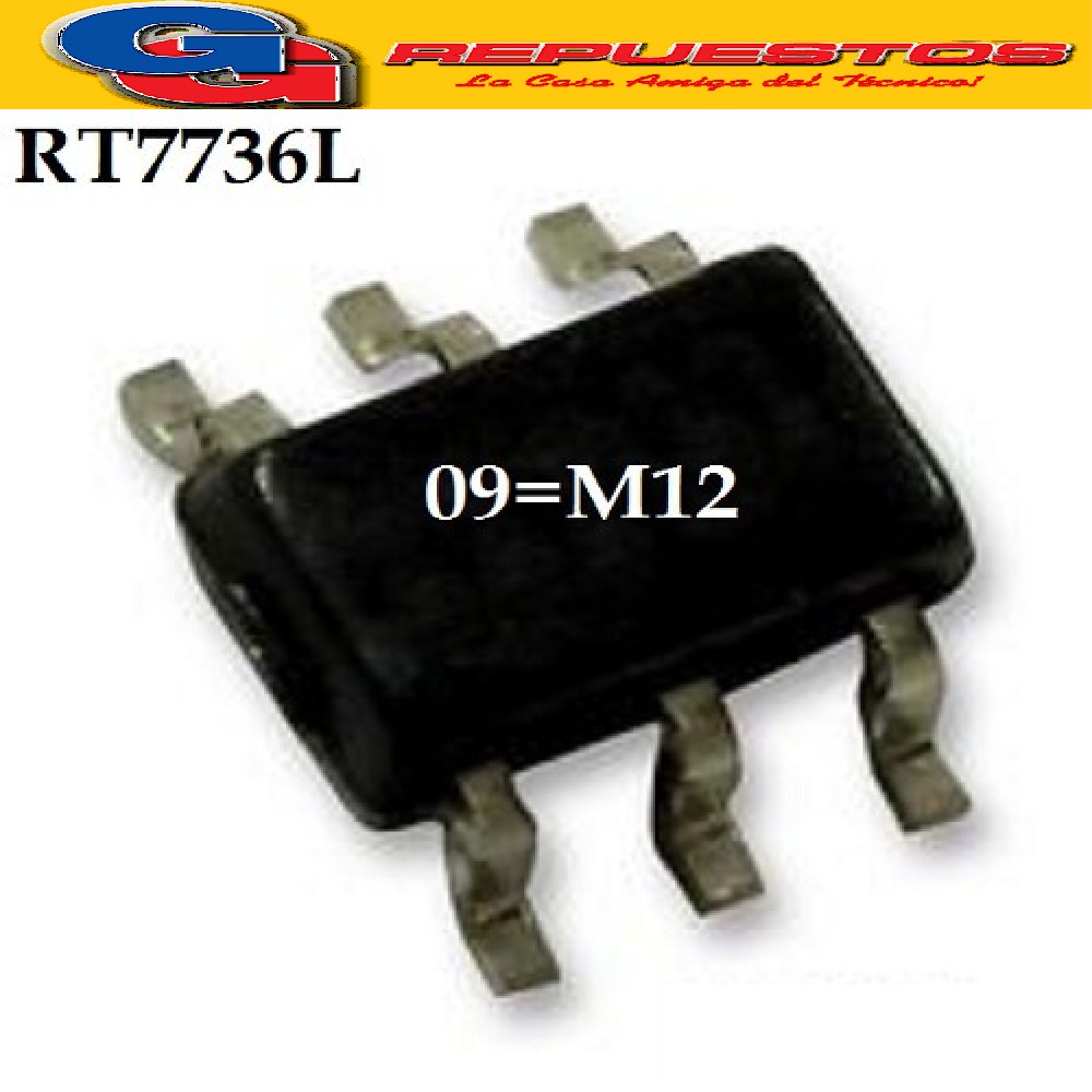 RT7736L CIRCUITO INTEGRADO -SMD- /CODE:09=M12/ (9V-15V/300MA /65KHZ/100mW)  09=M12