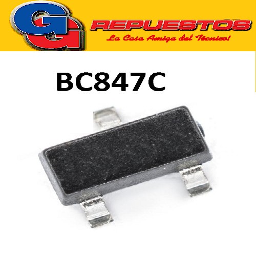 BC847C TRANSISTOR PNP BIPOLAR 100MA  45V 250MW HFE>420 (SOT-23) SMD