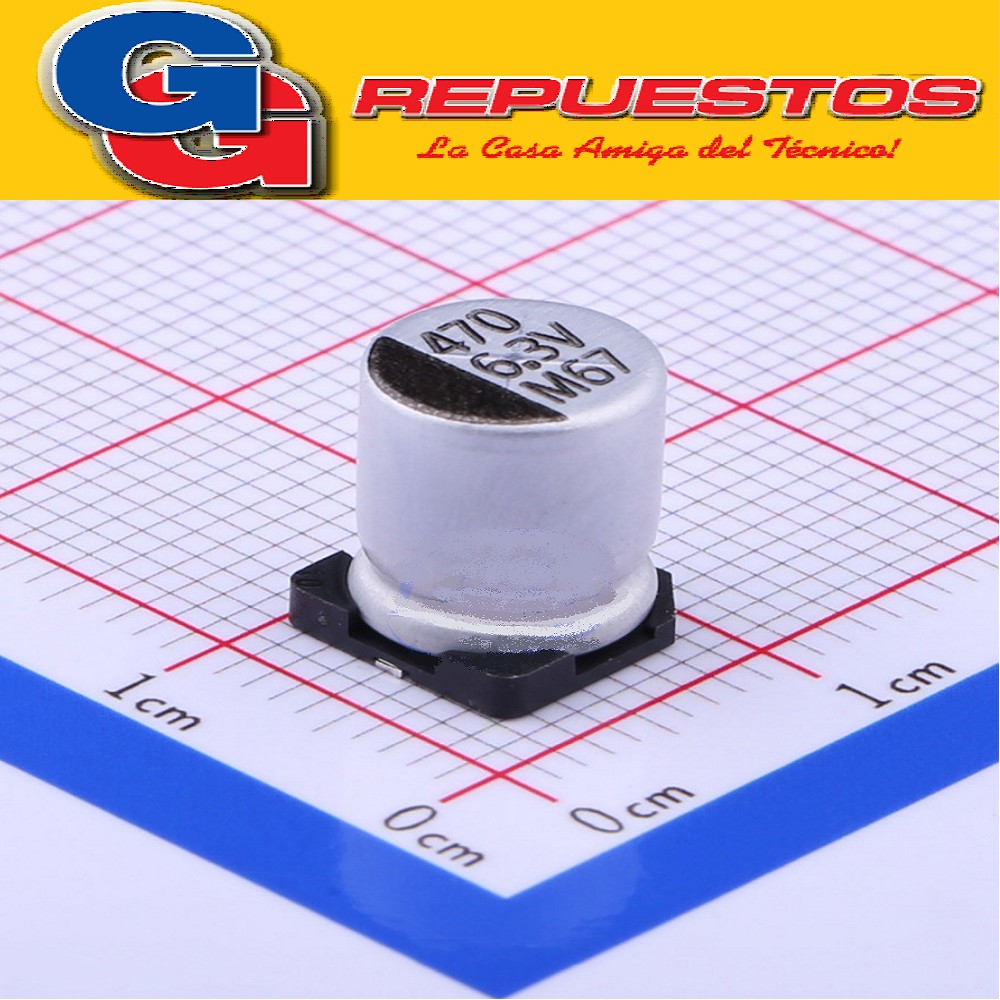 CAPACITOR ELECTROLITICO SMD 470uFX6.3V (6.3 x 7.7mm)