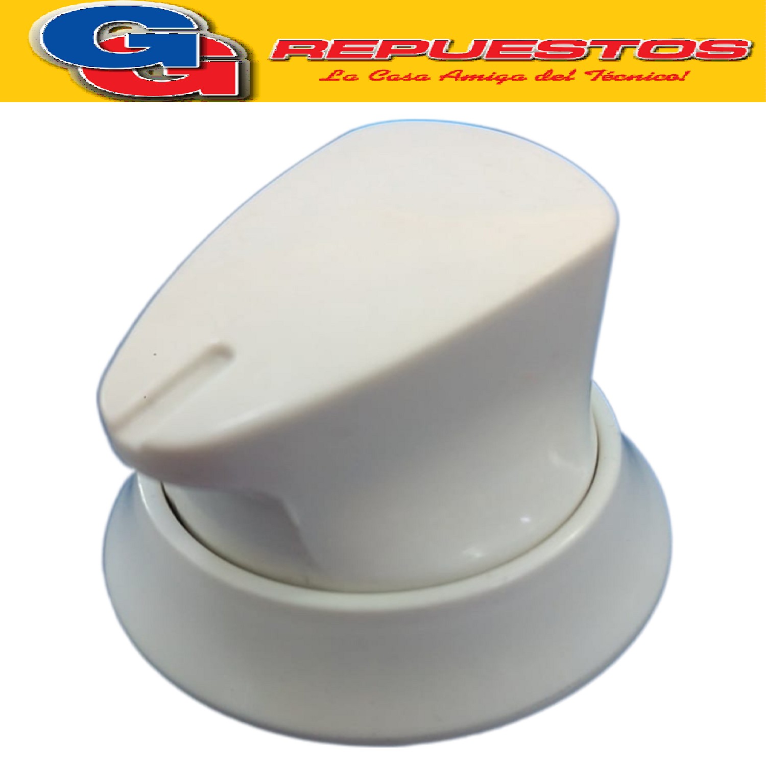 VOLANTE PERILLA COCINA ARISTON GOTA BLANCA Ø 8 MM / PERILLA  CON ARO Y RESORTE / DIAMETRO DEL EJE 8 MM