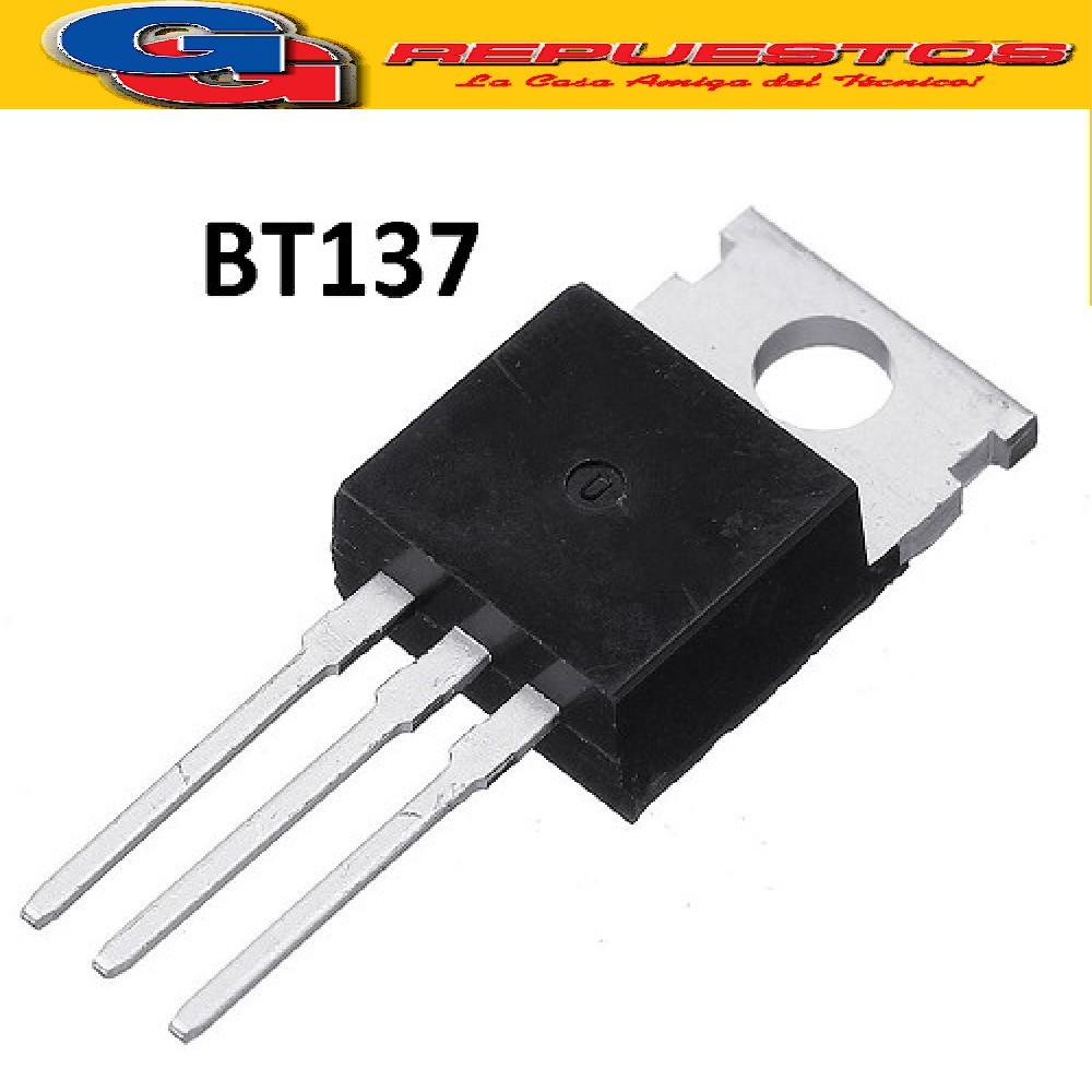 BT137 800 TRIAC (800V/8A/5W) CONTROLADOR DE ILUMINACION DOME STICA, CALEFACCION Y VELOCIDAD DE MOTOR (IGUAL A BT 137 800E/ 137 600E)