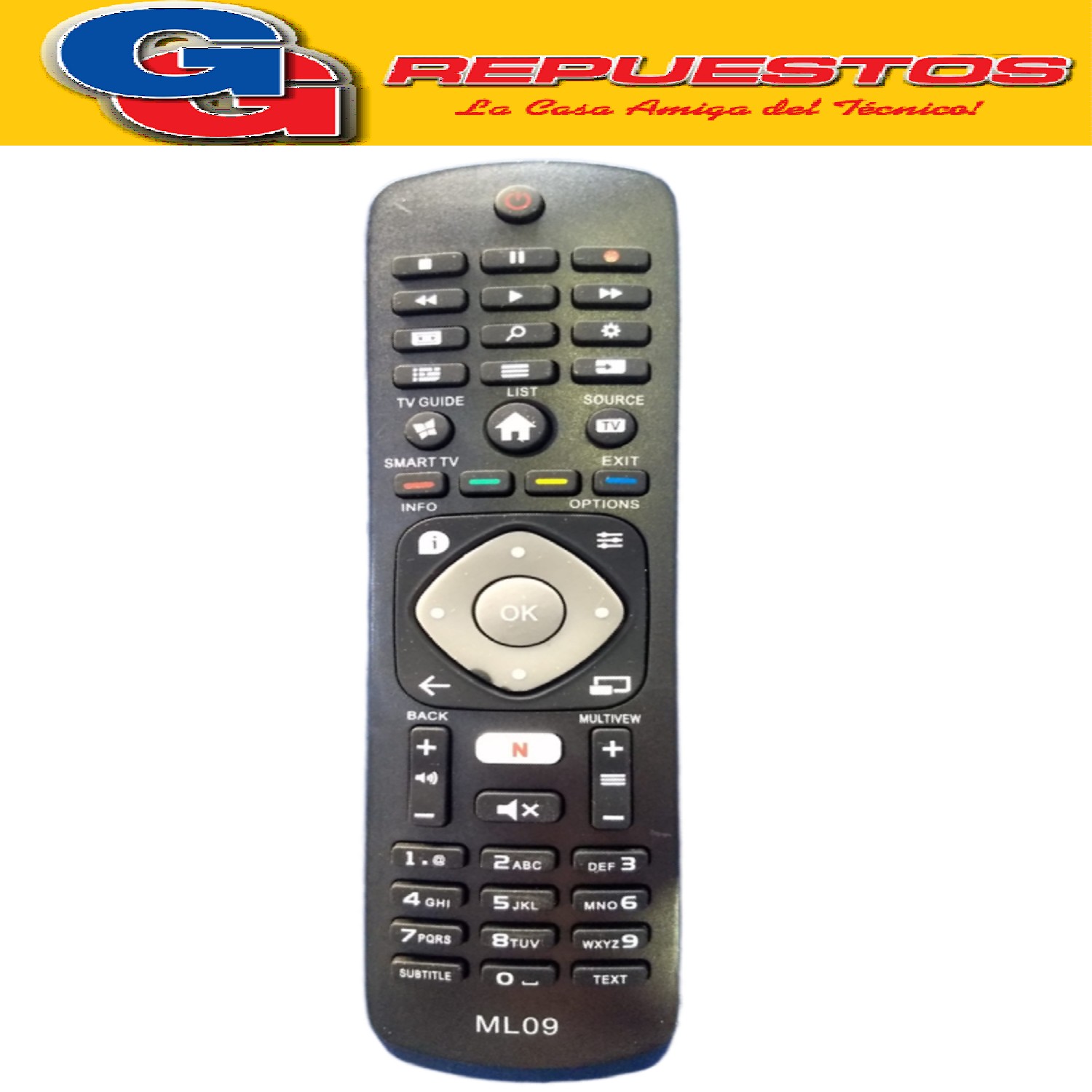 CONTROL REMOTO LED PHILIPS SMART NETFLIX REEMPLAZO R5090