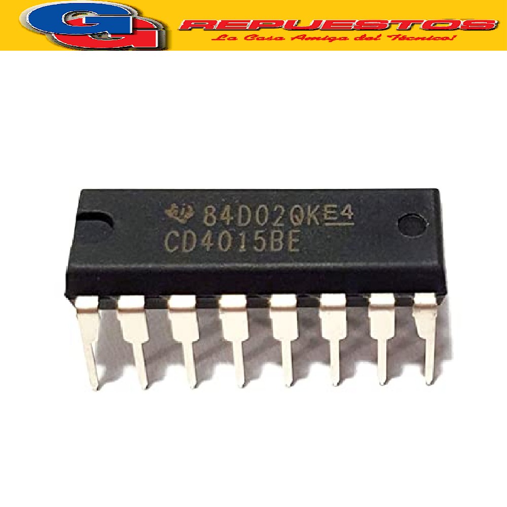 CIRCUITO INTEGRADO CD4015 DOBLE REGISTRO DE CAMBIO 4BITS