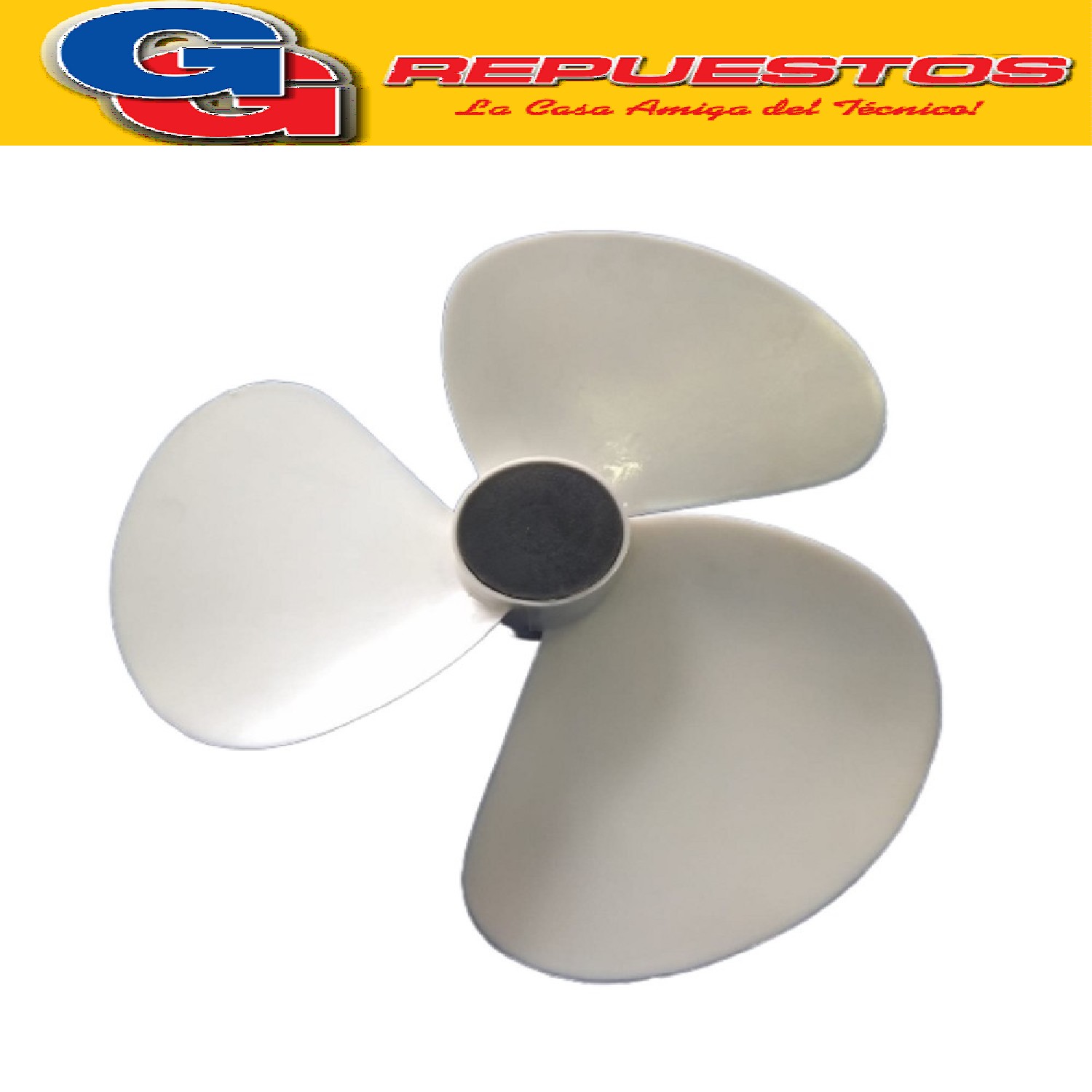 HELICE 16  EJE 9.5 MM PLASTICA TURBO (PALETA VENTILADOR)