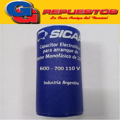 CAPACITOR ARRANQUE SICAP 600 - 700 MF - 110 VCA