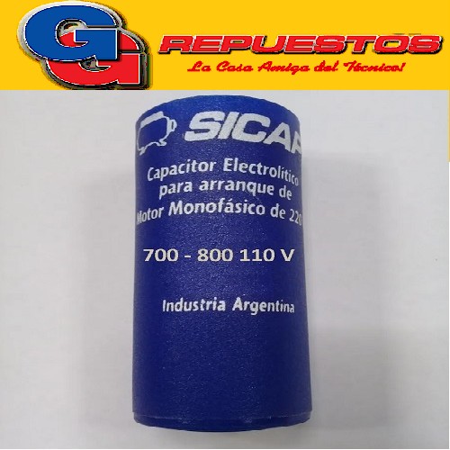 CAPACITOR ARRANQUE SICAP 700 - 800 MF - 110 V