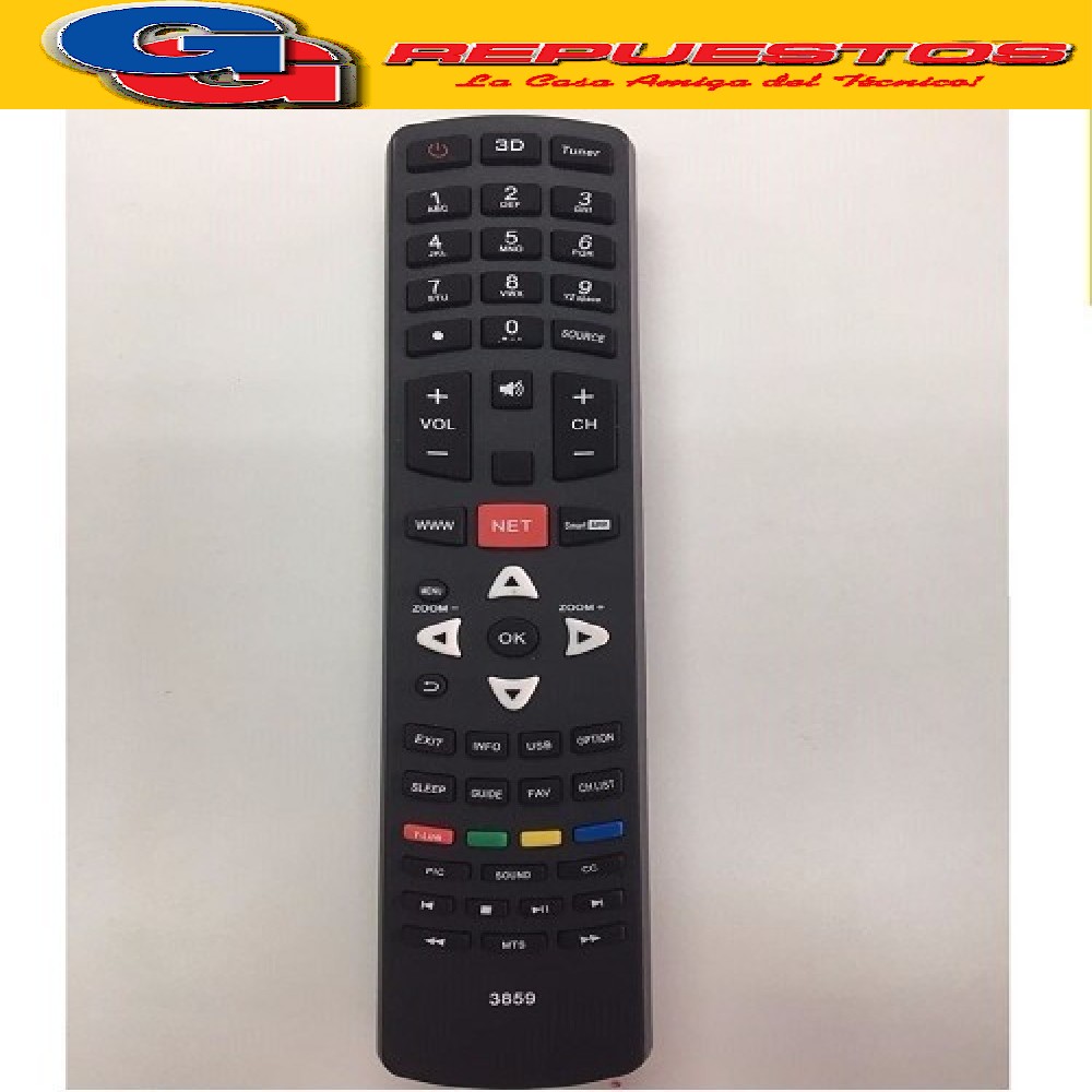 CONTROL REMOTO LED SMART 3D TCL 3859 TCL / HITACHI / JVC / N OBLEX / SANYO / PHILCO R6859 R6848= R6859=R5320 =3849=385