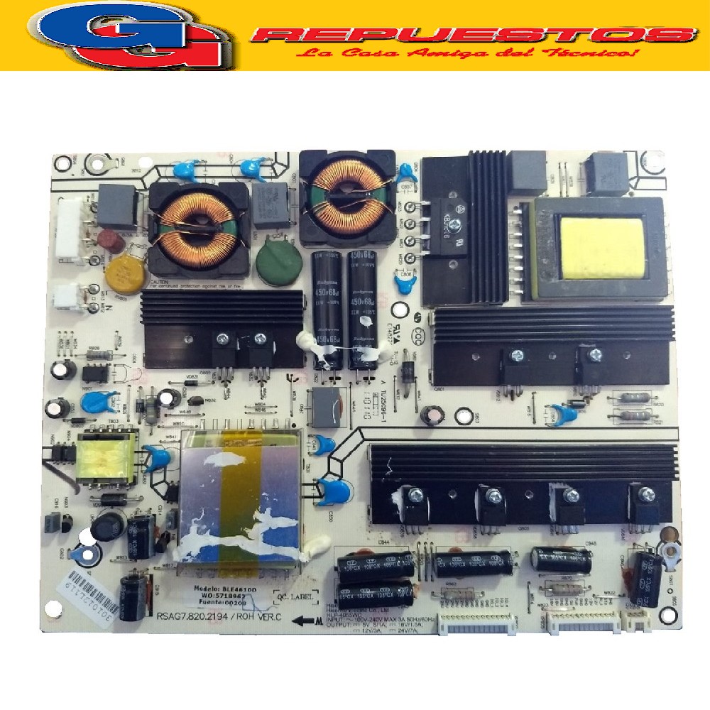 PLACA FUENTE LED 40  a 46  RSAG7.820.2194 BGH BLE4010D/11D B LE4610D BLE40-4610D 125473