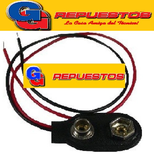 CLIP CONECTOR PARA BATERIA 9 V C/chicote de cable