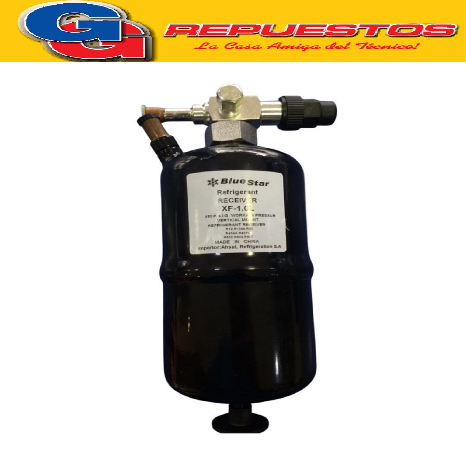 Tubo recibidor BlueStar XF-2.2L---2.2lt- (SIRVE PARA HACER L IMPIEZA DE CIRCUITOS)