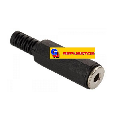 FICHA PLUG/JACK 3.5MM MONO PROLONGADOR PLASTICO C/COL