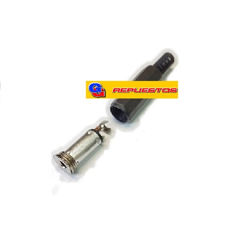 FICHA PLUG/JACK 3.5MM ESTEREO/H PROLONGADOR C/COL PLASTICO