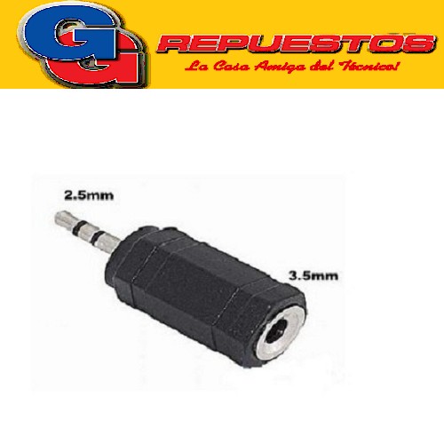 ADAPTADOR PLUG 2.5MM ESTEREO A JACK 3.5MM ESTEREO