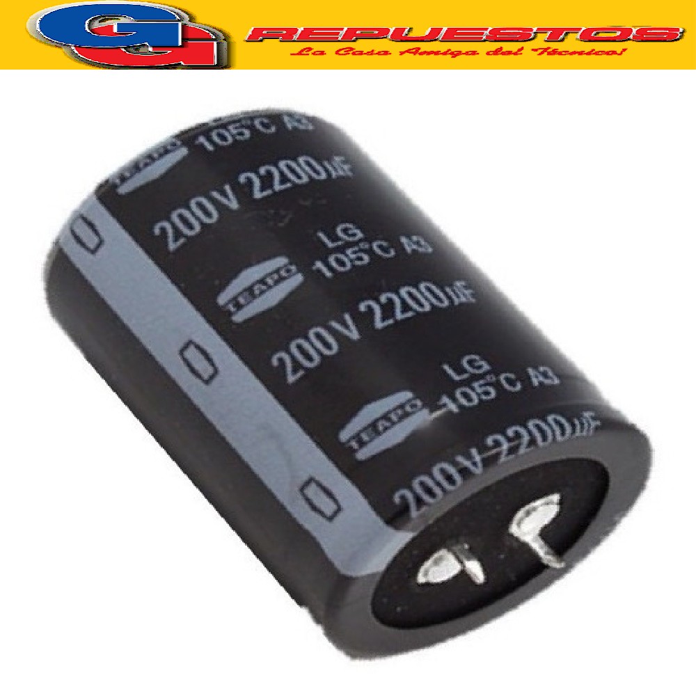 CAPACITOR ELECTROLITICO 2200uFX200V (35x55mm) Blindado