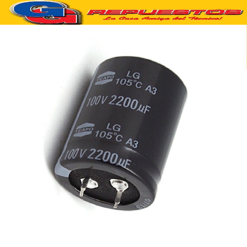 CAPACITOR ELECTROLITICO 2200uFX100V RADIAL (25 x 50mm)